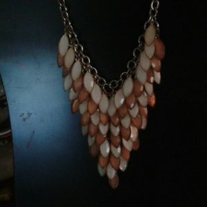 SALE! Vintage Jeweled almond shaped dangle charms necklace